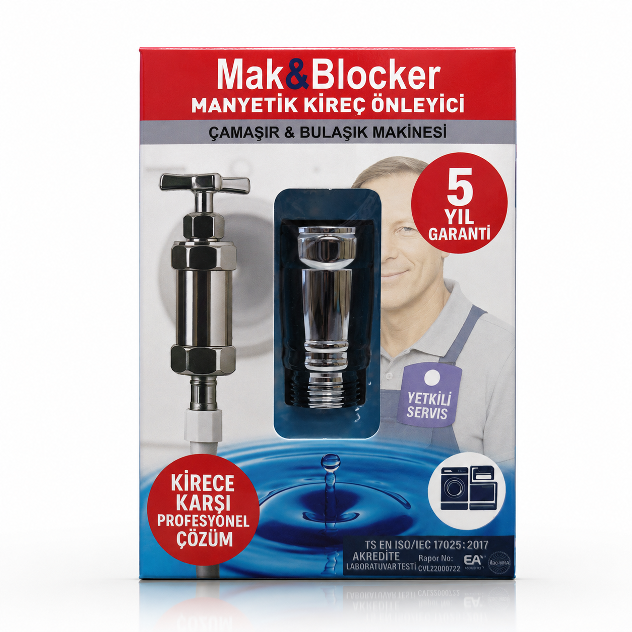 Mak & Blocker Manyetik Kireç Önleyici Kısa Metal Karton Kutu